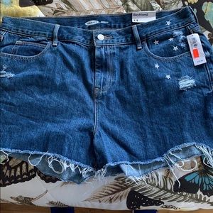Blue jean shorts with stars